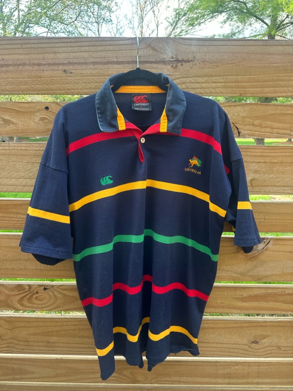 Canterbury Men's Navy Australia Rugby Stripe Polo